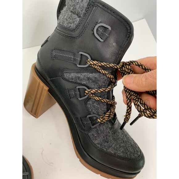 Sorel Womens Blake Heeled Lace-Up Winter Boots Size 7 EUC 8489 nonslip Booties - Picture 8 of 13